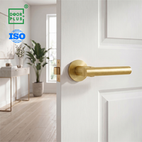 Poignée de porte intérieure en laiton doré Doorplus avec ensemble de serrures en cuivre massif pour villa de luxe de style européen, chambre à coucher