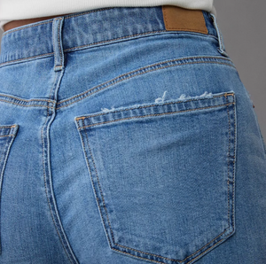 Pantalones vaqueros elásticos de cintura ultraalta de verano para mujer, Pantalones rectos de estilo Vintage de pierna ancha holgados y finos azules nuevos hechos de mezclilla - Product Image 4