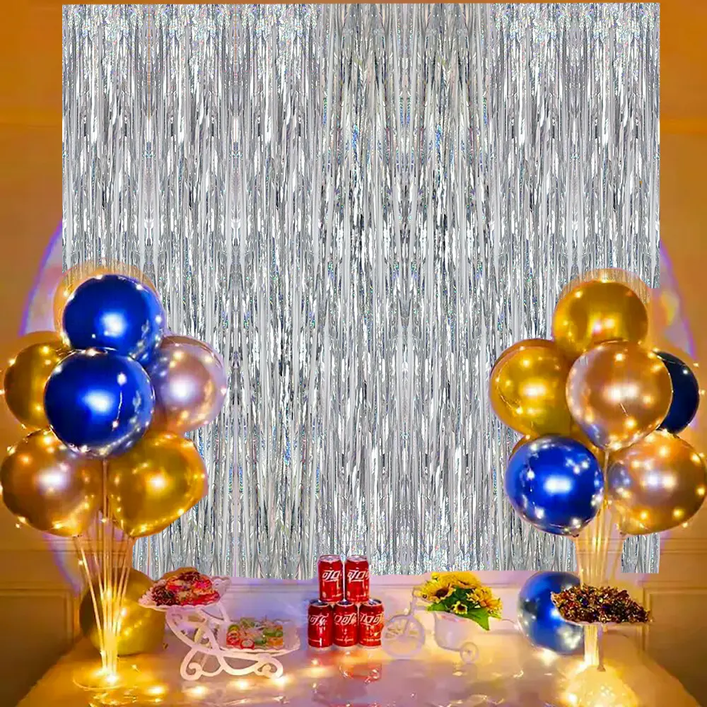 10 * 100CM Amazon Hot Selling Many Colors Small Laser Rain Curtain Children's Party And Festival Decoration And Supplies