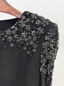 Vestido largo de noche con pedrería en los hombros para mujer, vestido de gala formal, vestidos de noche a la moda - Product Image 5