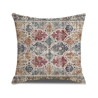 Housse de coussin décorative YINUAN style tapis persan vintage, taie d'oreiller bohème tribal pour canapé et décoration intérieure