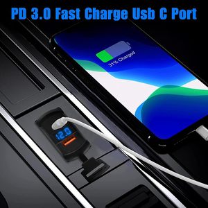 12V/24V <span class=keywords><strong>USB</strong></span> C xe sạc ổ cắm Rocker phong cách kép PD và QC3.0 - Product Image 5