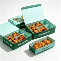 Boîte d'emballage en papier biodégradable de qualité alimentaire, personnalisable, en gros, pour poulet frit, hamburgers, sandwichs, saucisses, frites