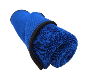 <span class=keywords><strong>Serviette</strong></span> en microfibre bleue double face à boucles torsadées pour le séchage et le nettoyage des tissus de voiture - Product Image 5