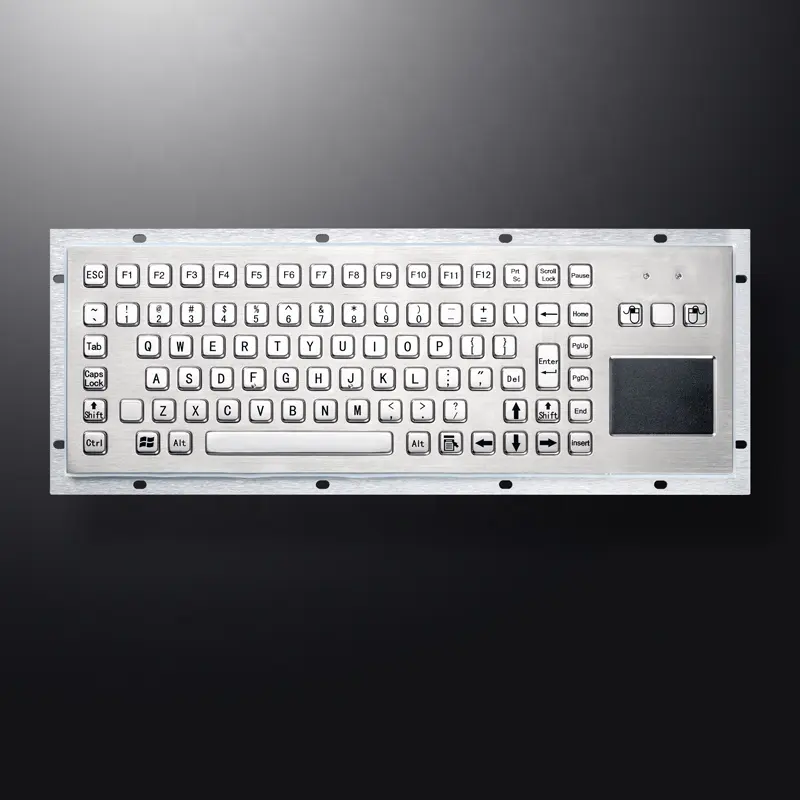 Stainless Steel Custom Industrial Embedded Full Metal Keyboard With Touchpad