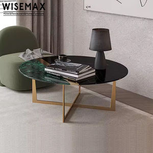MUEBLES WISEMAX, <span class=keywords><strong>precio</strong></span> competitivo, muebles modernos de acero inoxidable, base dorada de lujo, mesa de centro de mármol, proyecto de hotel - Product Image 2