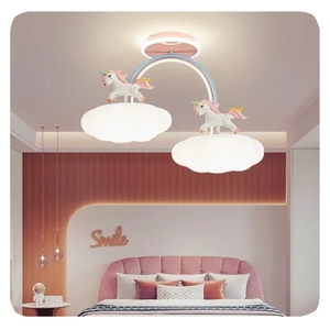 Luce rosa della stanza della principessa luce del <span class=keywords><strong>soffitto</strong></span> del fumetto unicorno lampada a forma <span class=keywords><strong>di</strong></span> nuvola calda romantica camera dei bambini della bambina lampade a <span class=keywords><strong>soffitto</strong></span> della camera da letto - Product Image 5