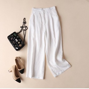 <span class=keywords><strong>Pantaloni</strong></span> larghi larghi a gamba larga <span class=keywords><strong>in</strong></span> lino di cotone 8 colori per le donne 2023 <span class=keywords><strong>pantaloni</strong></span> da <span class=keywords><strong>donna</strong></span> leggeri pieghettati <span class=keywords><strong>in</strong></span> <span class=keywords><strong>vita</strong></span> elastica estiva