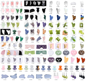 Strumento di massaggio facciale in pietra Gua Sha Bian al quarzo rosa con pelle Anti-età che stringe e ringiovanisce GuaSha di giada verde per dimagrire - Product Image 2