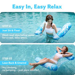 Flotador Inflable para Piscina, Hamaca Acuática para Adultos, Balsa Flotante Portátil con Malla en la Parte Inferior, Cojín de Aire, Sofá Acuático - Product Image 3