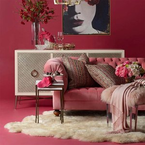 Canapé rectangulaire en tissu pour salon de style campagnard <span class=keywords><strong>français</strong></span>, style américain simple, rétro, en flanelle, avec boutons, design de créateur, trois places - Product Image 3