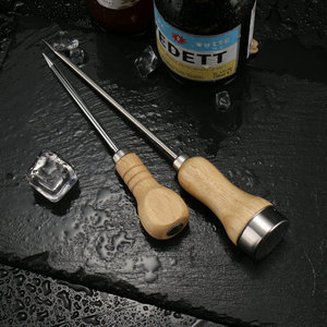 Barras Cocina Bartender Herramientas Manual Acero inoxidable Martillo para romper hielo Palillos de hielo con mango de madera - Product Image 1
