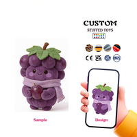 Porte-clés en peluche personnalisé en forme de raisin violet tendance, en matière ultra douce, écologique, vente directe d'usine