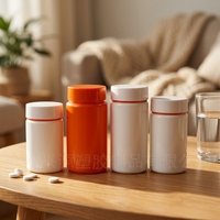 Échantillon gratuit, vente en gros, flacon de haute qualité en plastique pour médicaments, pilules, comprimés, capsules, compléments alimentaires