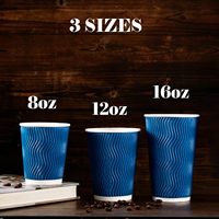 Gobelets à café jetables en papier, double paroi isolée, style ondulé en kraft, anti-fuite, antidérapant pour