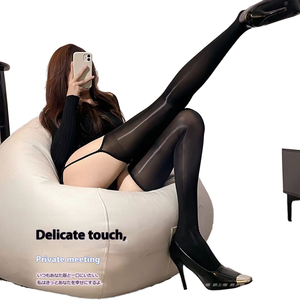 <span class=keywords><strong>Calze</strong></span> Autoreggenti Sexy Trasparenti Nere in Seta <span class=keywords><strong>con</strong></span> Pizzo Grigio Lucido Effetto Olio di Cavallo - Product Image 6