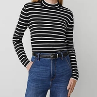 Pull en tricot à manches courtes Yaqi pour femme, en laine/cachemire coréen, anti-boulochage, nouvelle collection, couleur contrastée, printemps