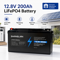 Batterie LiFePO4 12V 200Ah à semi-conducteurs 2,56 kWh, batterie lithium en parallèle avec 600Ah pour camping-car solaire, entrepôt Pologne