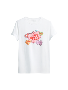 T-shirt da donna con stampa a cuore e scollo rotondo, a maniche corte, vestibilità ampia, casual, per tutte le stagioni, top per San Valentino - Product Image 1