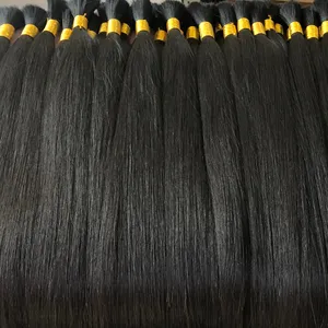 Vente chaude Double Dessiné cheveux humains bluk usine d'origine Cuticule Aligné Humain Remy Extension de Cheveux en Vrac