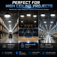 Projecteur LED UFO pour Grandes Hautesurs 100W 150W 200W Étanche IP65 120LM/W Certifié ETL pour Éclairage Industriel Entrepôt Usine Stade