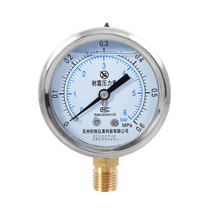 Manómetro de Vacío Resistente a Impactos de Acero Inoxidable Suzhou XuanSheng YN60, 60 mm, Precisión 1.6, Conexión Roscada - Product Image 1