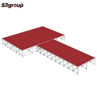 Scène modulaire pliable et portable en treillis à anneaux en aluminium et contreplaqué, certifiée TUV CE, à hauteur réglable, flexible pour la danse
