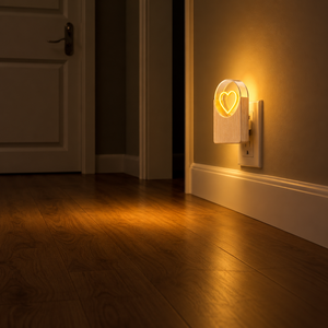 Veilleuse LED en bois à brancher, 0,5W, économie d'énergie, veilleuse en forme de cœur pour chambre et couloir, directement de l'usine - Product Image 4