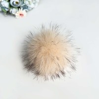 Pompon en fausse fourrure de renard artificielle de 15 cm avec bande élastique