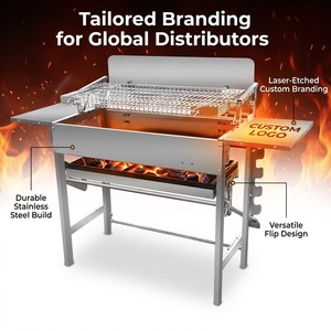 Grill à pieds en acier inoxydable, portable, grand format, réglable, professionnel, <span class=keywords><strong>pour</strong></span> <span class=keywords><strong>barbecue</strong></span> extérieur, rôtissoire, direct usine - Product Image 4