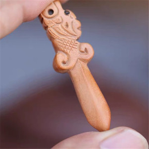 Herramienta de tallado en relieve de madera de durazno de 6 cm con cabeza de dragón, inteligente y exquisita, para bricolaje en el hogar - Product Image 3