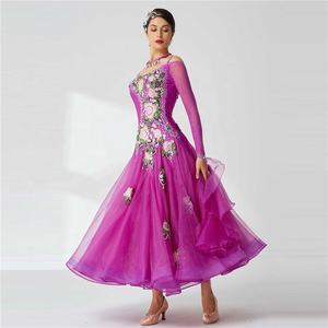 B-2047 <span class=keywords><strong>de</strong></span> baile <span class=keywords><strong>de</strong></span> salón <span class=keywords><strong>de</strong></span> gama alta, vestido <span class=keywords><strong>de</strong></span> malla <span class=keywords><strong>de</strong></span> manga estándar, disfraces <span class=keywords><strong>de</strong></span> competición, vestido moderno y liso personalizado - Product Image 3