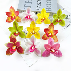 Artificial Cymbidium Orchid <b>Flower</b> Headpiece 8cm <b>Silk</b> <b>Flower</b> Wedding Decoration Home Decor DIY Craft Material - Product Image 2