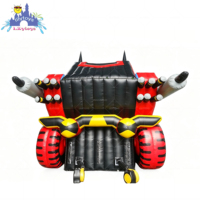 Glissade gonflable Monster Truck Lilytoys avec zone de saut, trampoline en PVC certifié CE pour garçons