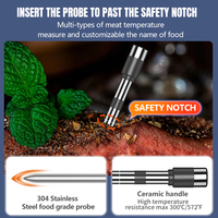 Thermomètre numérique sans fil Bluetooth à lecture instantanée avec double sonde métallique pour viande, barbecue et cuisson