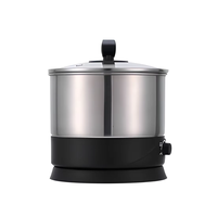 Casserole électrique en acier inoxydable, multicuiseur, revêtement antiadhésif, capacité de 1,5 L, 600 W, commande mécanique pour usage domestique et hôtelier