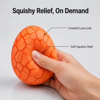 Jouets Squishy Œuf de Lave Craquelé à Coque Souple et Rebond Lent, Lot de 3 Styles, pour Bureau et Détente