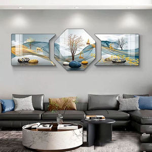 Mới đến sang trọng trang trí nội thất hiện đại tường nghệ thuật sơn phòng khách trang trí nội thất pha lê sứ sơn Bộ - Product Image 5