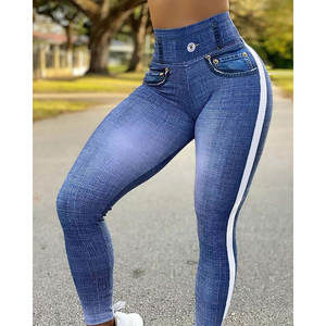 Jeans Colombianos <span class=keywords><strong>de</strong></span> Cintura Alta con Efecto Levanta Glúteos, Pantalones <span class=keywords><strong>de</strong></span> Mujer con Faja, Jeans con Efecto Moldeador - Product Image 2
