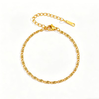 Bracelet Chaîne Minimaliste Raffiné Plaqué Or pour Femme, Accessoire Chic, Vente en Gros Chine, Bijou de Poignet Fin TGSL5806