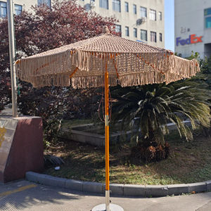 Ombrellone in Legno Fatto a Mano 100% Poliestere con Nappine <span class=keywords><strong>per</strong></span> Balcone, Piscina, Giardino, Spiaggia - Product Image 2