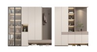 Meuble à chaussures et étagère flottante d'entrée de style simple et populaire pour porche compact, intégration décorative pour l'aménagement domestique