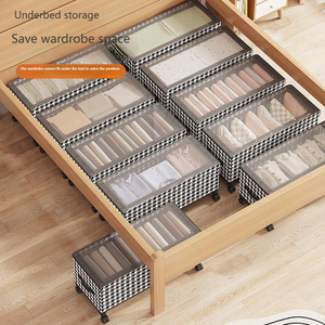 Organisateur mobile pliable de grande capacité <span class=keywords><strong>sous</strong></span> <span class=keywords><strong>le</strong></span> <span class=keywords><strong>lit</strong></span> Vêtements anti-poussière Jouets Tri Poitrine Roues <span class=keywords><strong>Rangement</strong></span> de vêtements de grande capacité - Product Image 4