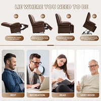 Fauteuil inclinable électrique moderne à double moteur avec massage, chaleur, positions infinies, ports USB, télécommande et revêtement en cuir respirant pour personnes âgées