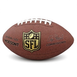 Ballon de <span class=keywords><strong>football</strong></span> américain de taille officielle 9 en cuir composite PU avec impression rugby personnalisée en usine - Product Image 1