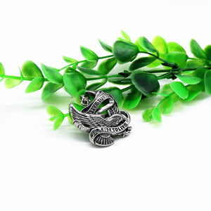 Yunnique – collier avec pendentif aigle en acier inoxydable, bijoux à la mode pour hommes, design Live To Ride Ride To Live - Product Image 3