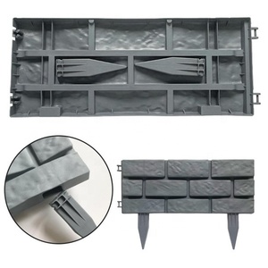 No Dig Easy Assembly Nature Treated Wood Interlocking Plastic Brick Effect Garden Edging <b>Border</b> for Outdoor Landscaping - Product Image 2
