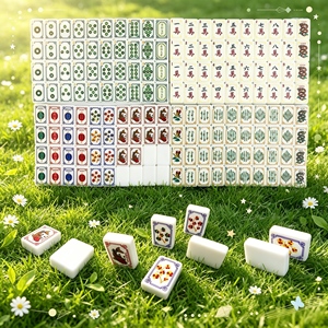 Precision Deep Engraved Durable <b>Mahjong</b> Tiles Classic Style Plastic <b>Set</b> for 4 Players - Product Image 5