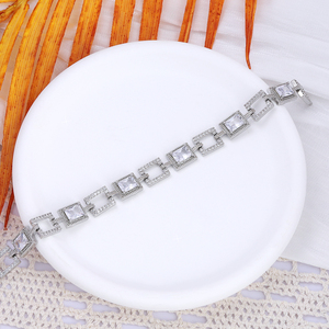 JXX Versilbertes Messing Tennis-Armband Großhandel Unisex Kupfer-Armreif ZIRKON Jubiläums-Schmuck - Product Image 5