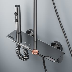 Ensemble <span class=keywords><strong>de</strong></span> pomme <span class=keywords><strong>de</strong></span> douche carrée moderne en laiton brossé noir, système <span class=keywords><strong>de</strong></span> douche mural pour salle <span class=keywords><strong>de</strong></span> bain, robinets, douche <span class=keywords><strong>de</strong></span> <span class=keywords><strong>pluie</strong></span>, jet doux, économie d'<span class=keywords><strong>eau</strong></span> - Product Image 1